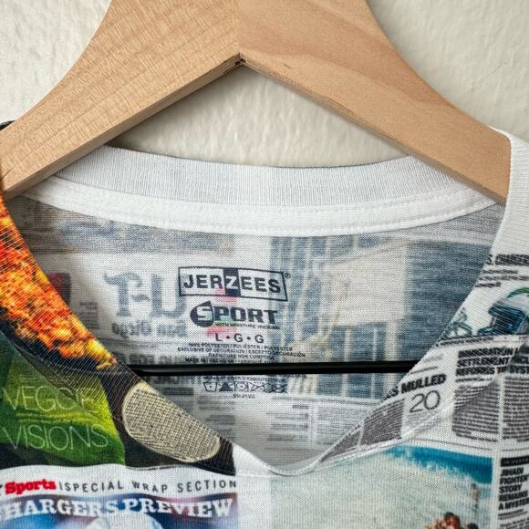 San Diego Union Tribune Mens Novelty Newspaper Collage Events T-Shirt Size Large - Picture 3 of 7